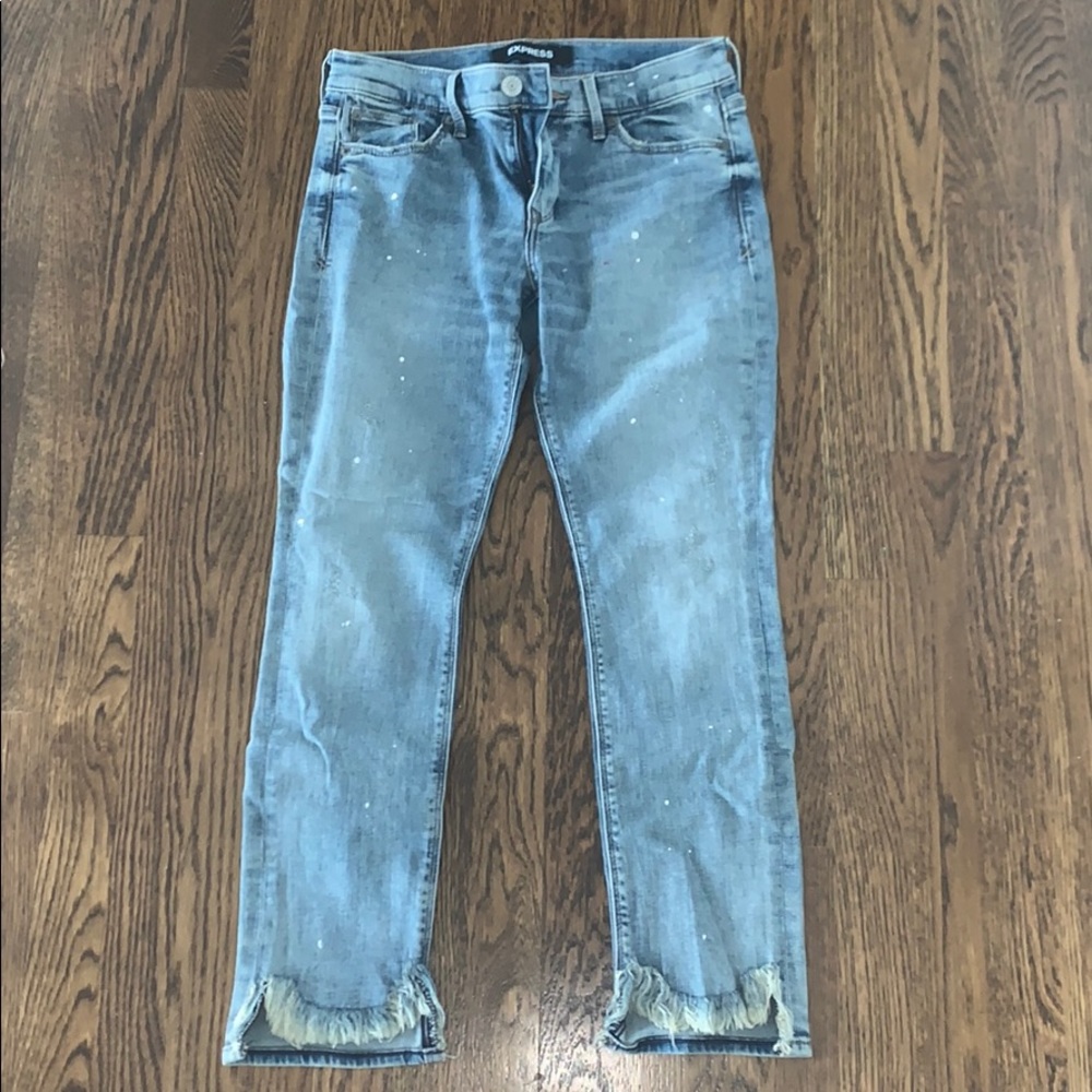 Blue denim jeans